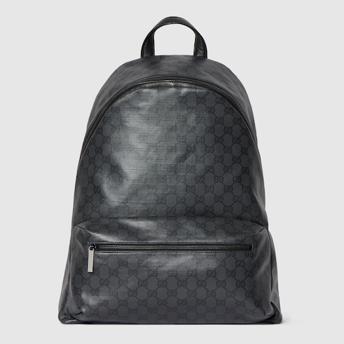 GUCCI リュック・バックパック 黒/グレー グッチ エッセンス クラシック〕ミディアム バックパック ・ブラック