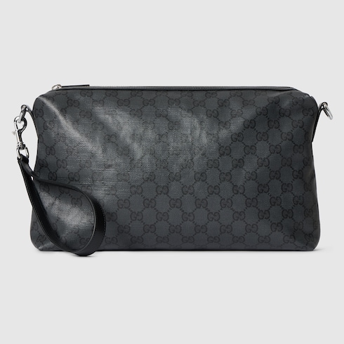 Gucci Essence Classic medium crossbody bag in black GG canvas