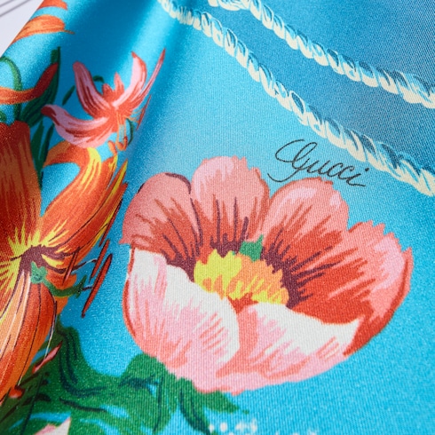 Top in twill di seta stampato
