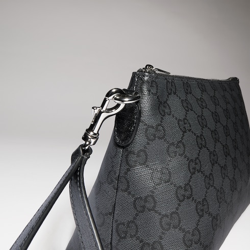 Small GG pouch in black GG canvas | GUCCI® TR