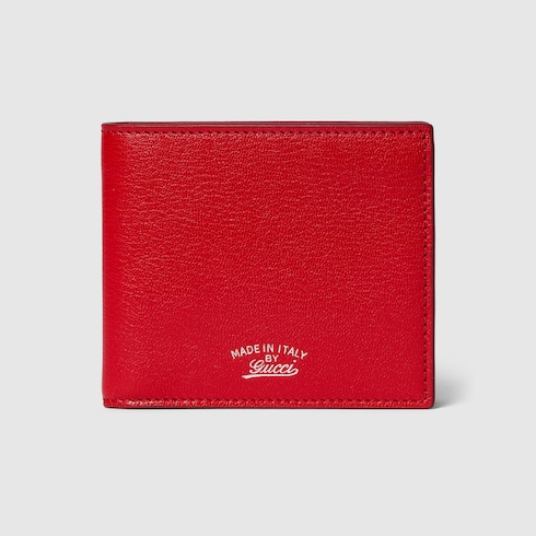 Lira bi-fold wallet in bright red leather | GUCCI® SI