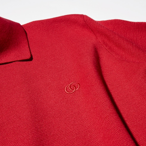 Silk cotton polo shirt with embroidery