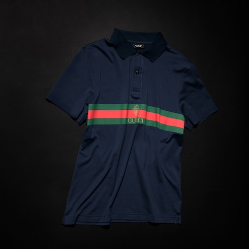 Poloshirt aus Baumwolljersey mit Web