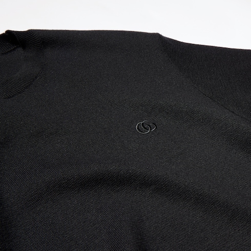 T-Shirt aus Seiden- und Baumwollstrick mit Stickerei