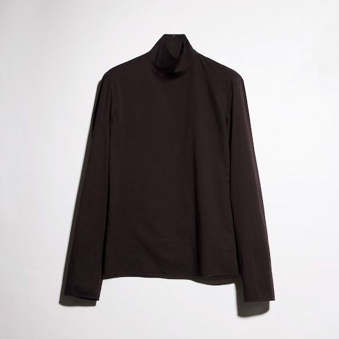 Rollkragenpullover aus Baumwollpopeline