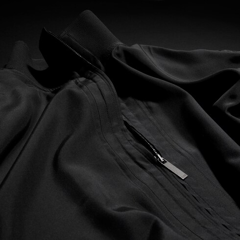 Veste zippée en popeline de soie