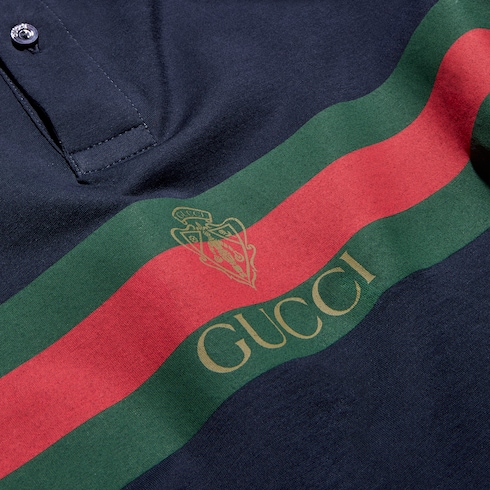 Polo in jersey di cotone con Web