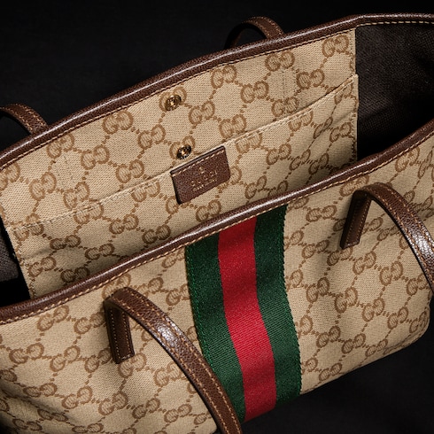 Gucci Tribeca系列小号托特包