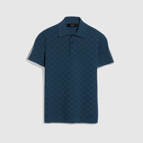 Technical GG jacquard fabric polo shirt