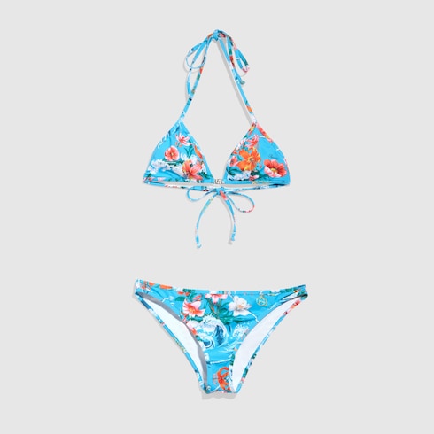 Printed stretch jersey bikini in multicolor | GUCCI® US