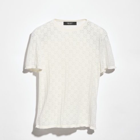 T-shirt en coton dévoré GG