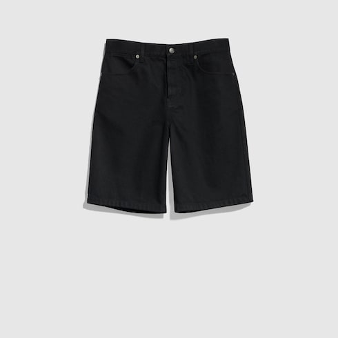 コットン デニム ショートパンツ ・ブラック | GUCCI公式