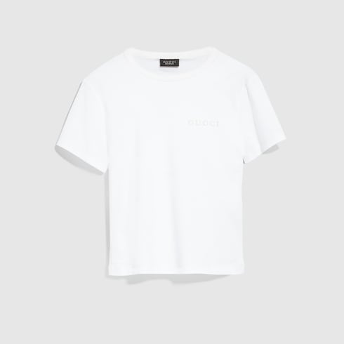 エンブロイダリー コットンジャージー Tシャツ ・ホワイト | GUCCI公式