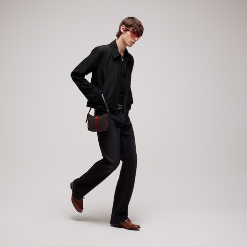 Cotton acetate faille zip jacket