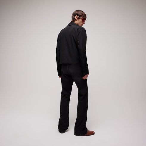 Cotton acetate faille zip jacket