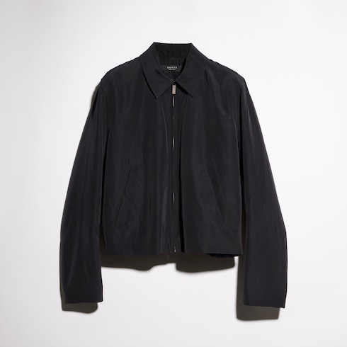Veste zippée en faille d'acétate de coton
