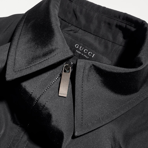 Veste zippée en faille d'acétate de coton