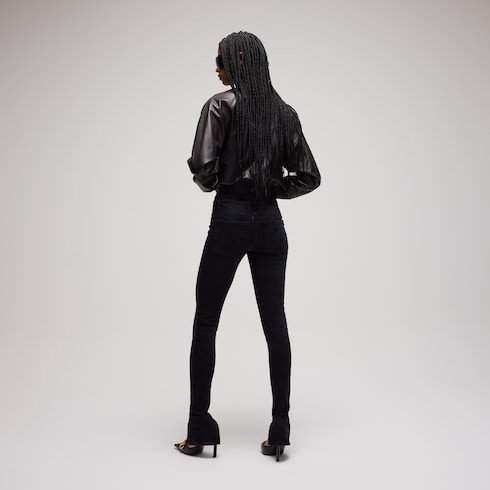 Jean skinny en denim de coton délavé