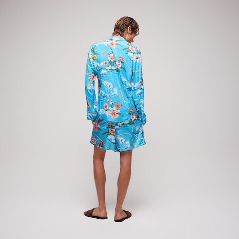 饰印花流体面料衬衫