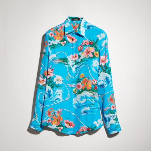 Camisa fluida de tela estampada