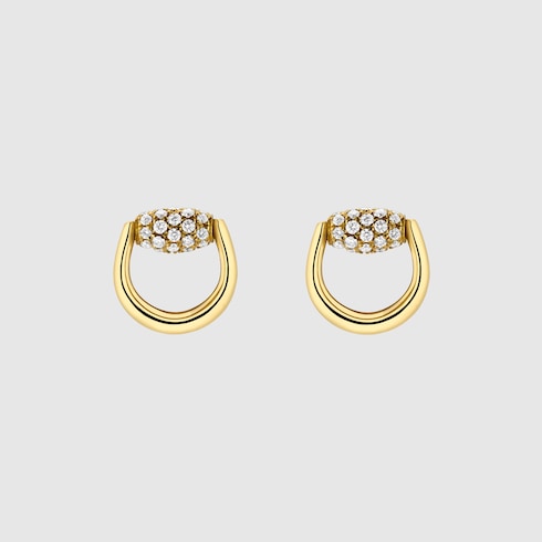 ホースビット〕18K ダイヤモンド スタッズ ピアス ・18K イエロー