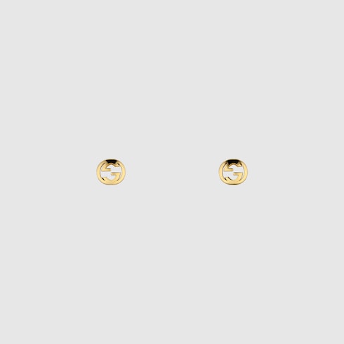 〔グッチ インターロッキング〕18K スタッズピアス