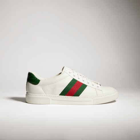 Tenis Gucci Ace con tribanda Web para hombre