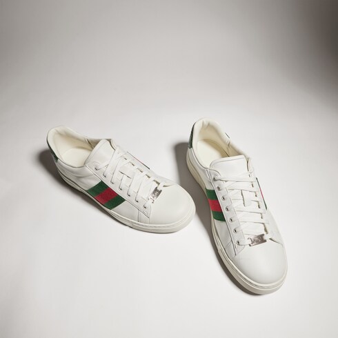 Zapatilla Gucci Ace con tribanda Web hombre
