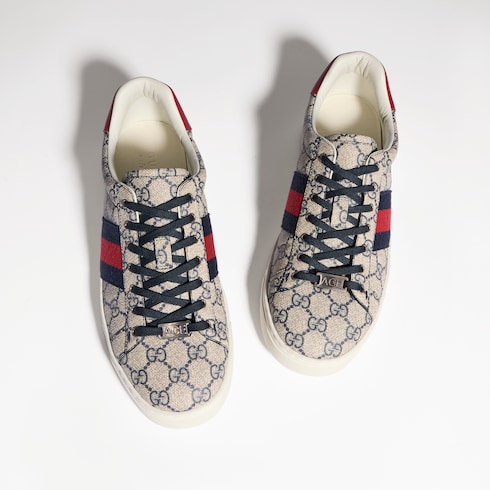 Tenis Gucci Ace con tribanda Web para hombre