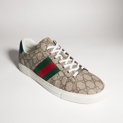 Tenis Gucci Ace con tribanda Web para hombre
