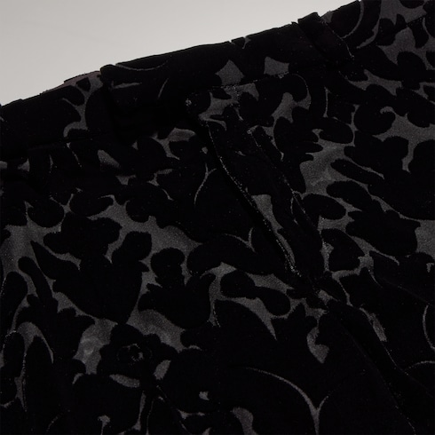 Floral devoré velour pants