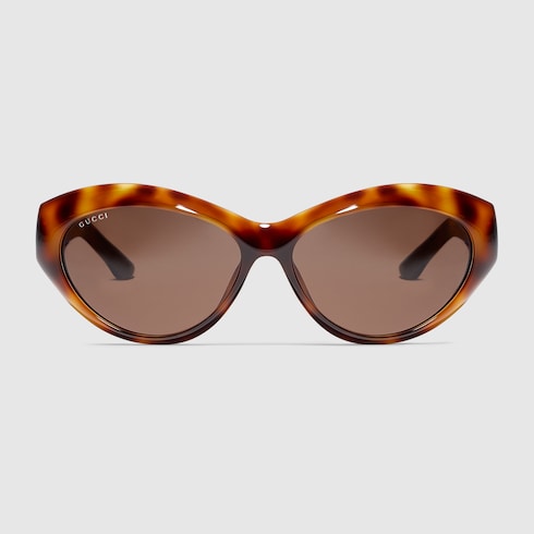 Cat eye frame sunglasses in brown tortoiseshell | GUCCI® INT