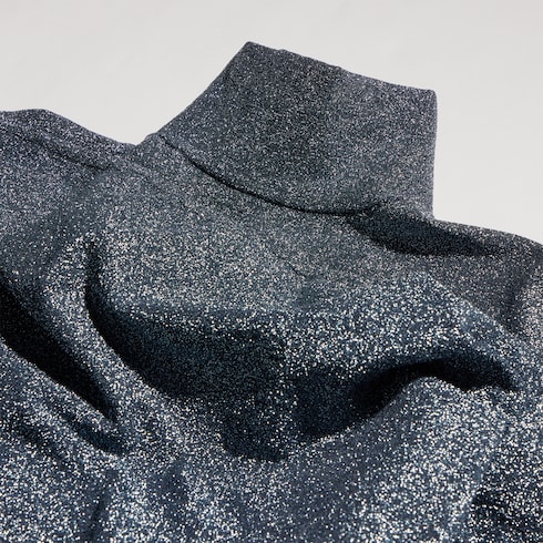 Stretch viscose lamé cropped top