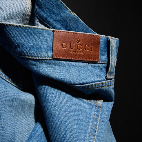 ブリーチ＆ウォッシュド コットン デニム ・ライトブルー | GUCCI公式
