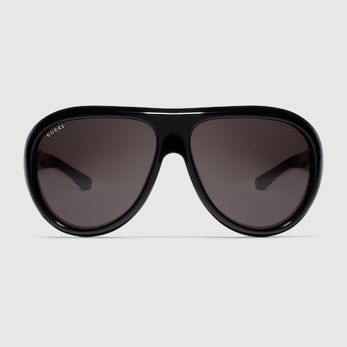 Pilot frame sunglasses in black | GUCCI® US