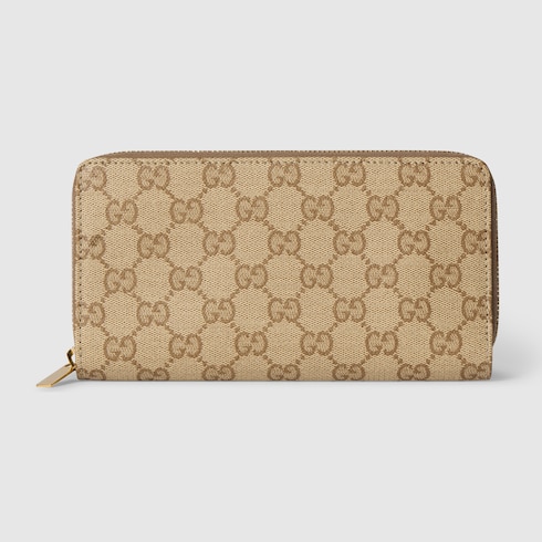 Gucci Essence Classic zip-around wallet in sand and brown GG