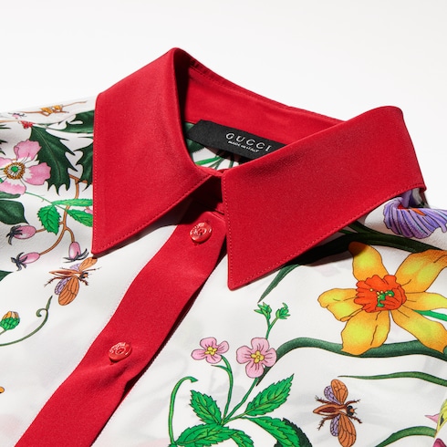 Chemise en soie imprimée
