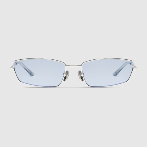 Rectangular frame sunglasses in silver-toned | GUCCI® US