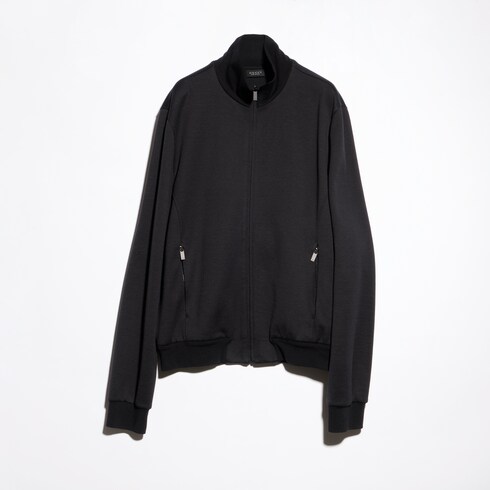 Silk cotton jersey zip jacket