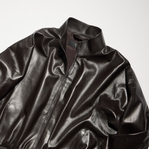 Soft nappa leather bomber jacket