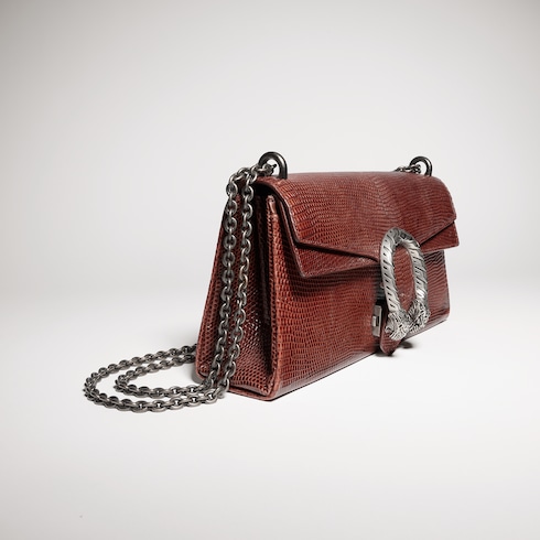 Sac à épaule Dionysus moyen format en cuir lézard