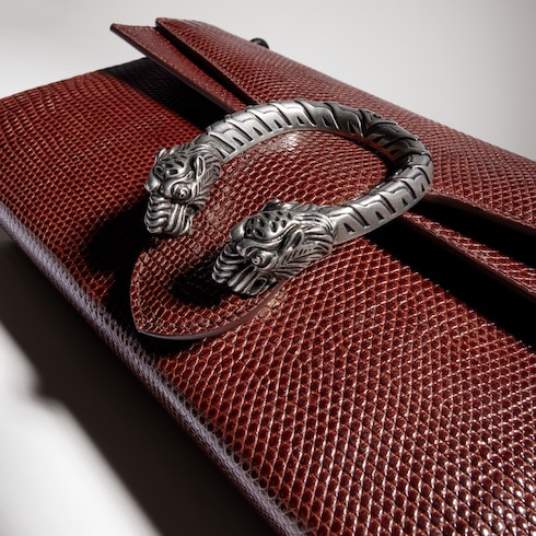 Sac à épaule Dionysus moyen format en cuir lézard