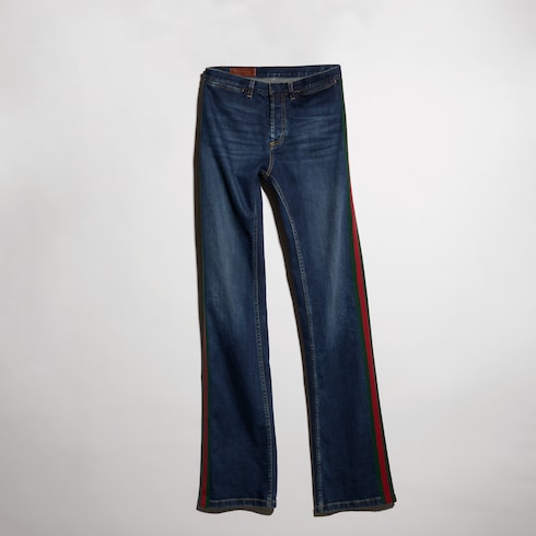 Cotton denim pants with Web