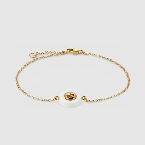 〔グッチ インターロッキング〕18K チェーン ブレスレット