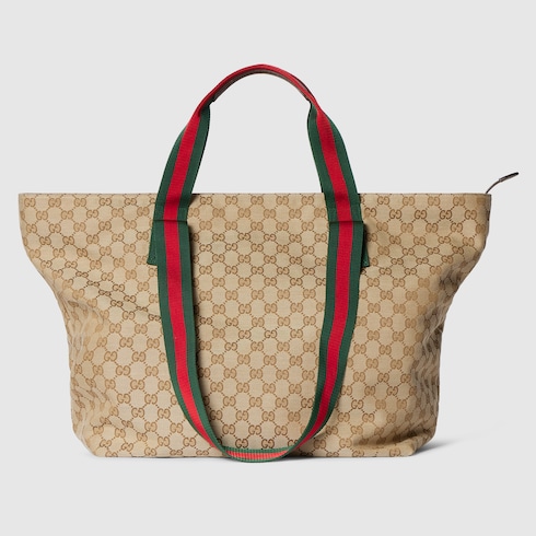 GG ミディアム トートバッグ ・サンド＆ブラウン GGキャンバス | GUCCI公式