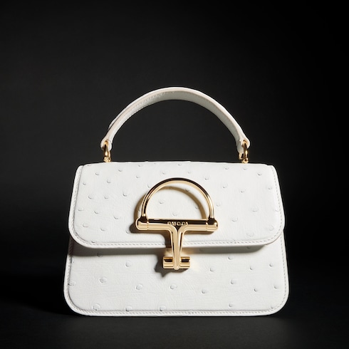 Gucci Siena ostrich small top handle bag