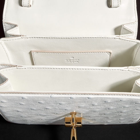 Gucci Siena ostrich small top handle bag