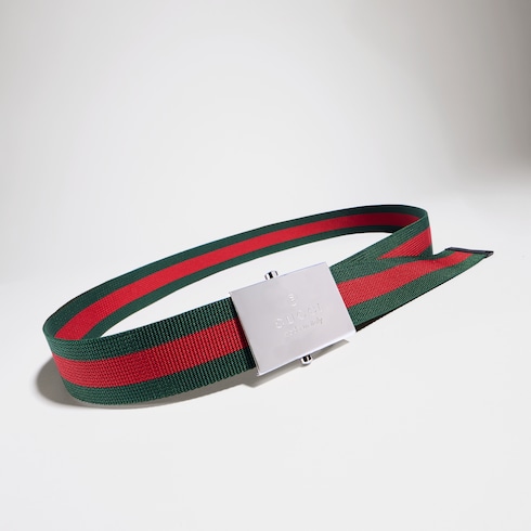 Web belt with rectangular buckle