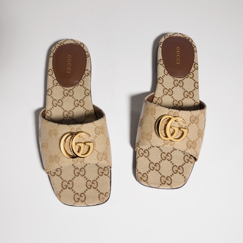 Sandalo slider donna con Doppia G