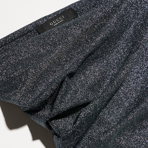 Stretch viscose lamé draped skirt